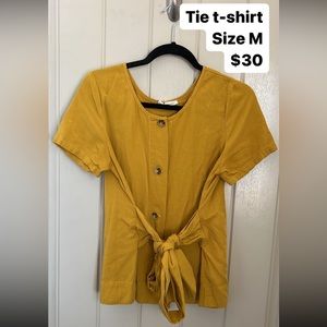 Cloth tie front blouse